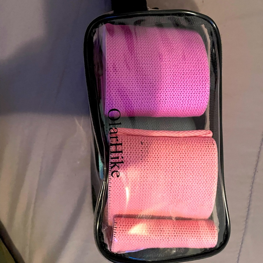3 work out bands with different weights for training legs and butt like new